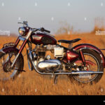 Vintage royal enfield bullet triumph Stock Photos and Images